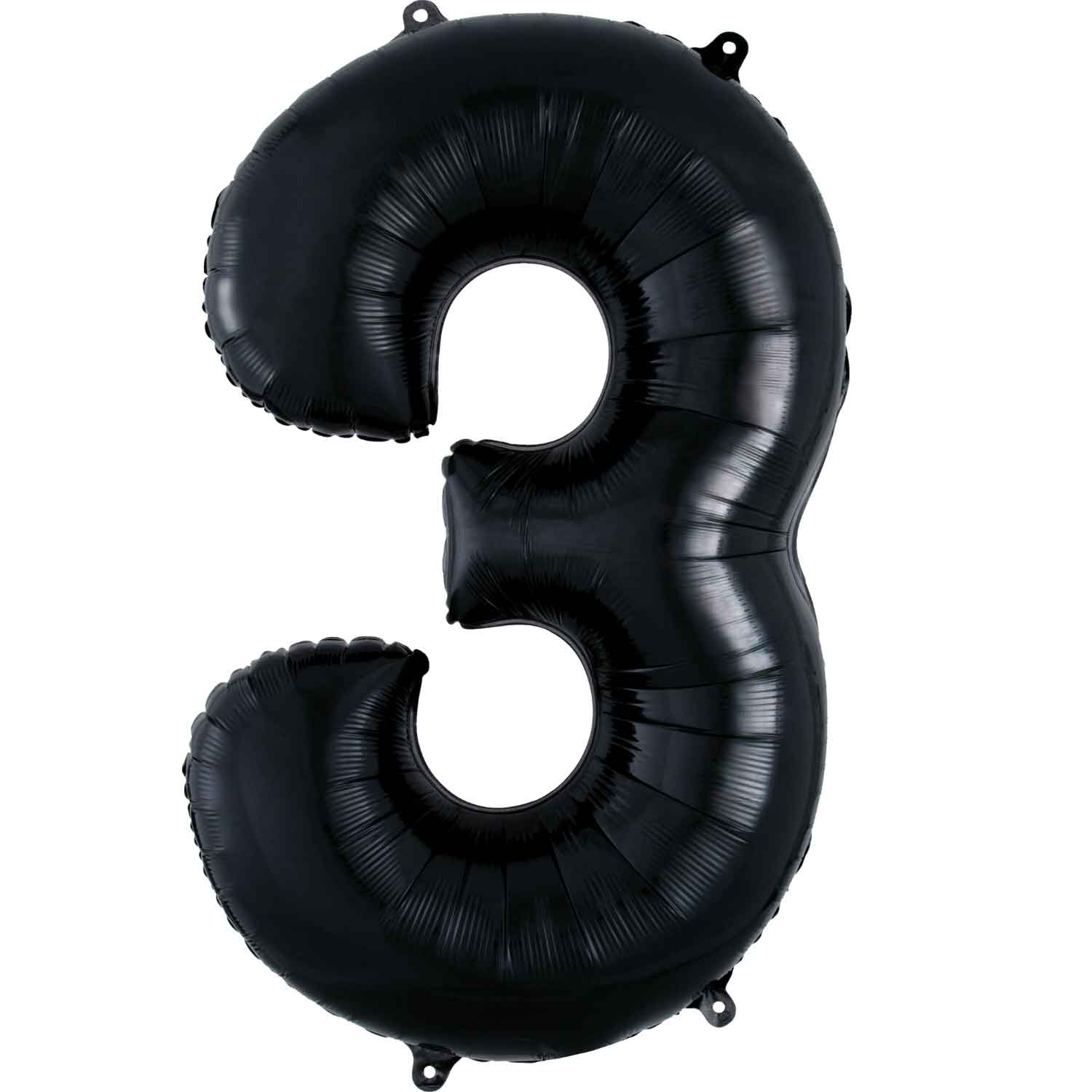 Black Number 3 Supershape Foil Balloon 50x86cm Balloons & Streamers - Party Centre