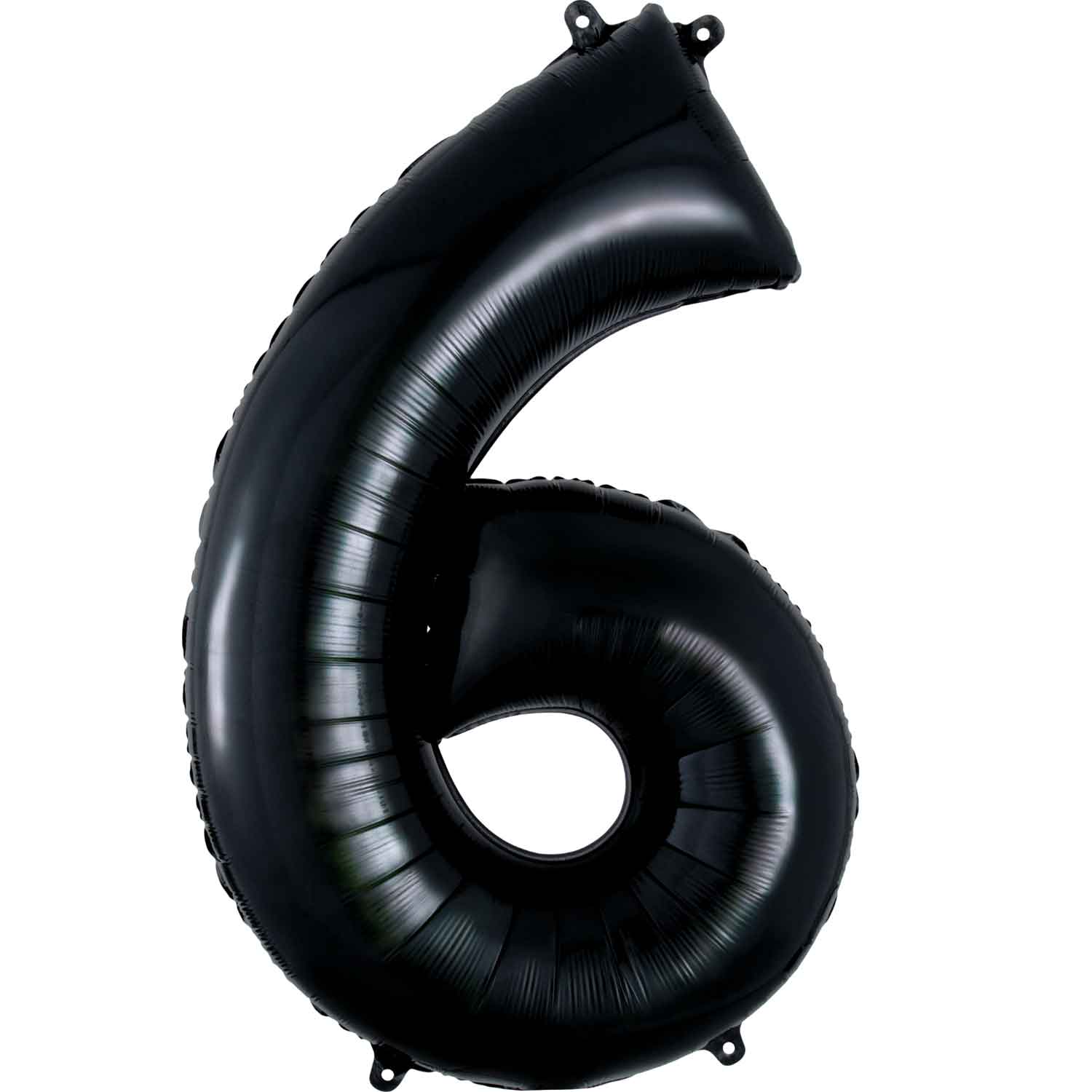 Black Number 6 Supershape Foil Balloon 55x86cm Balloons & Streamers - Party Centre