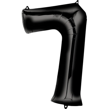 Number 7 Black SuperShape Balloon 23 x 35in Balloons & Streamers - Party Centre