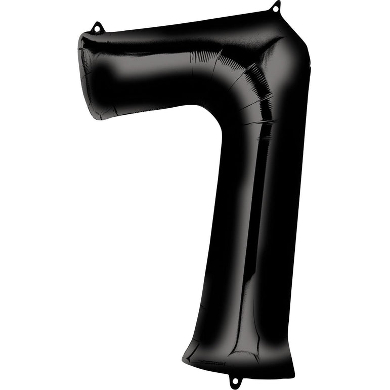 Number 7 Black SuperShape Balloon 23 x 35in Balloons & Streamers - Party Centre