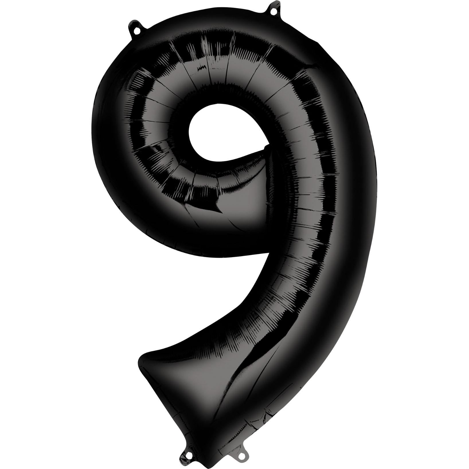 Number 9 Black SuperShape Balloon 22x34in Balloons & Streamers - Party Centre