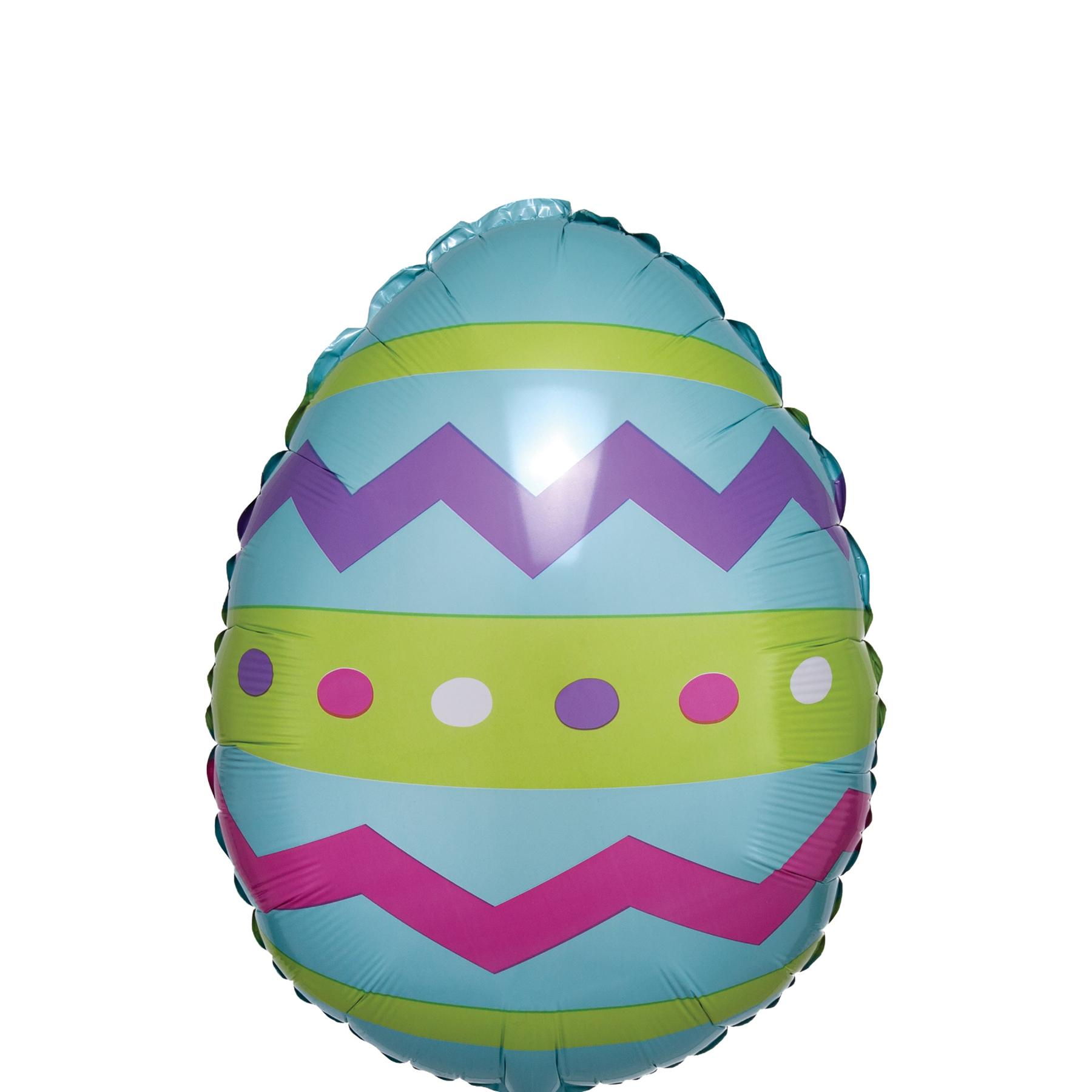 Easter Egg Stripes & Chevron Junior Shape 40x30cm Balloons & Streamers - Party Centre