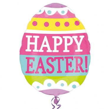 Springy Easter Egg SuperShape Foil Balloon 18 x 25in Balloons & Streamers - Party Centre