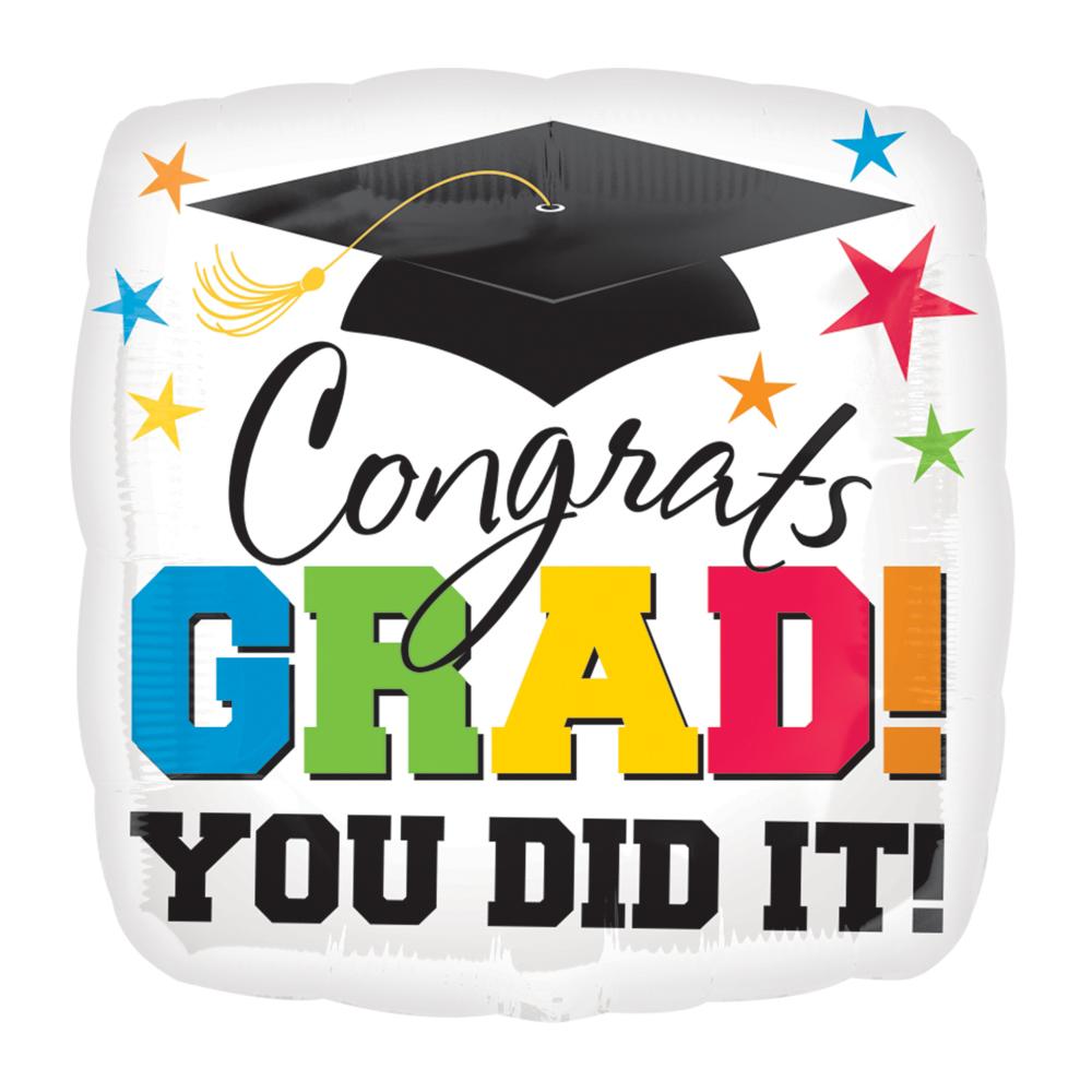 Grad You Did It! SuperShape Square Foil Balloon 28 in Balloons & Streamers - Party Centre