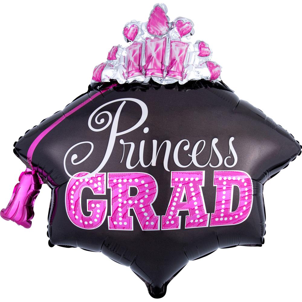 Princess Grad Tiara Multi-Balloon 26 x 24in Balloons & Streamers - Party Centre