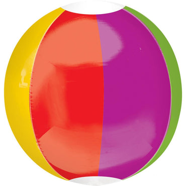 Beach Ball Orbz Foil Balloon 38x40cm Balloons & Streamers - Party Centre