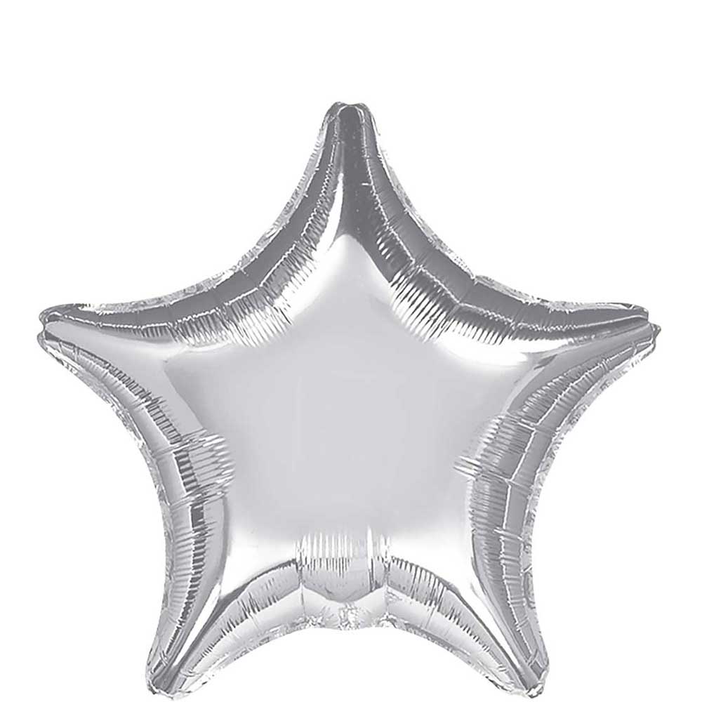 Metallic Silver Star Foil Balloon 19in Balloons & Streamers - Party Centre