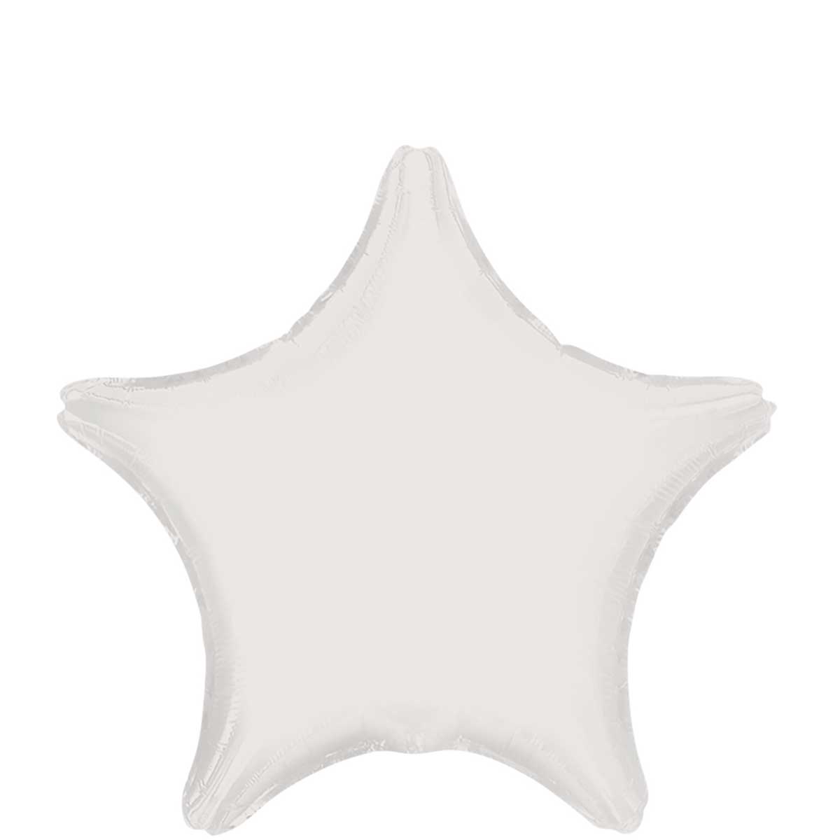 Metallic White Star Foil Balloon 19in Balloons & Streamers - Party Centre