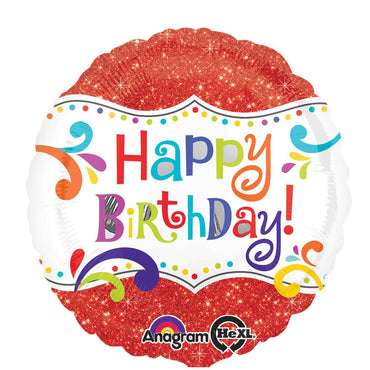 Happy Birthday Sparkle Foil Balloon 18in Balloons & Streamers - Party Centre