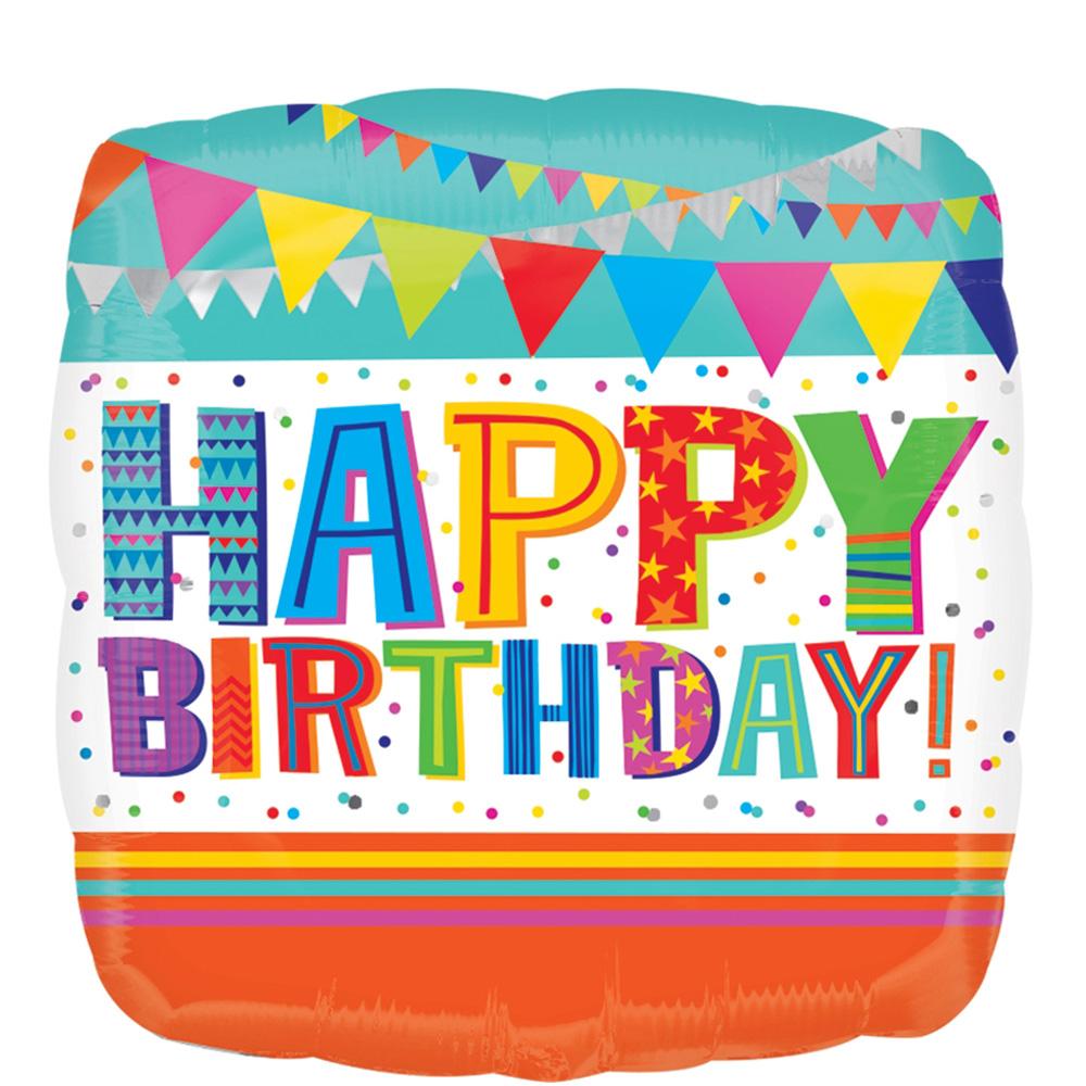 Bright and Bold Happy Birthday Foil Balloon 18in Balloons & Streamers - Party Centre