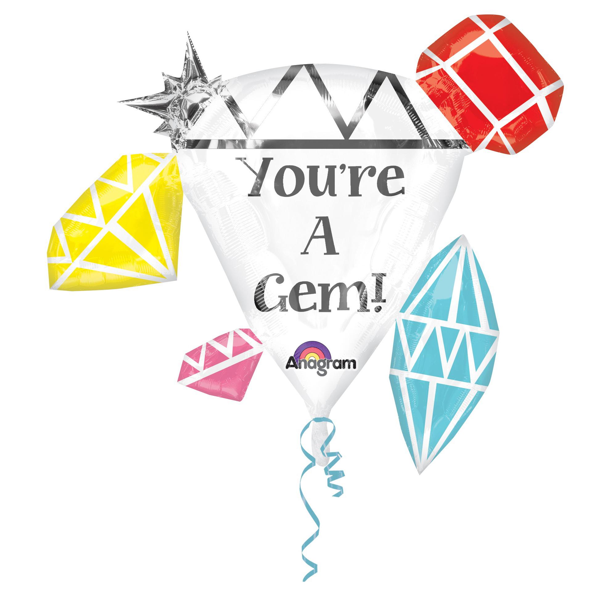 You're A Gem SuperShape Foil Balloon 30x26in Balloons & Streamers - Party Centre
