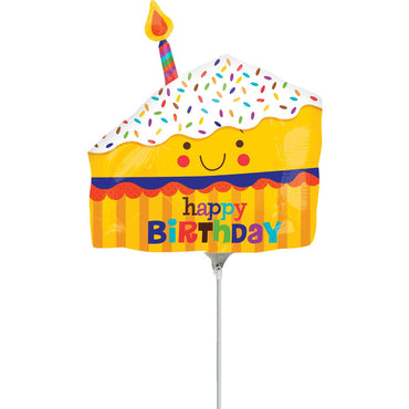 Happy Slice of Cake Minishape Balloons & Streamers - Party Centre