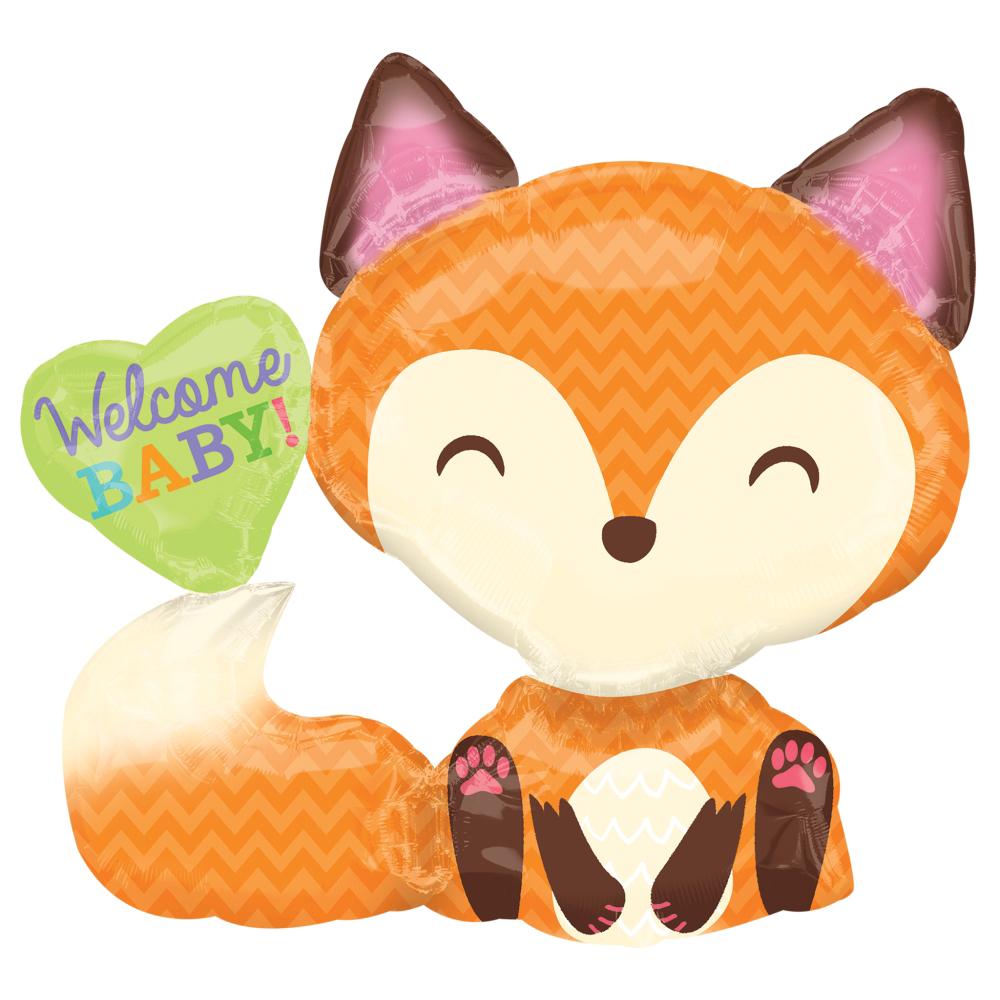 Welcome Baby Fox SuperShape Balloon 28x25in Balloons & Streamers - Party Centre