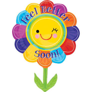 Feel Better Flower SuperShape Foil Balloon 21x29in Balloons & Streamers - Party Centre
