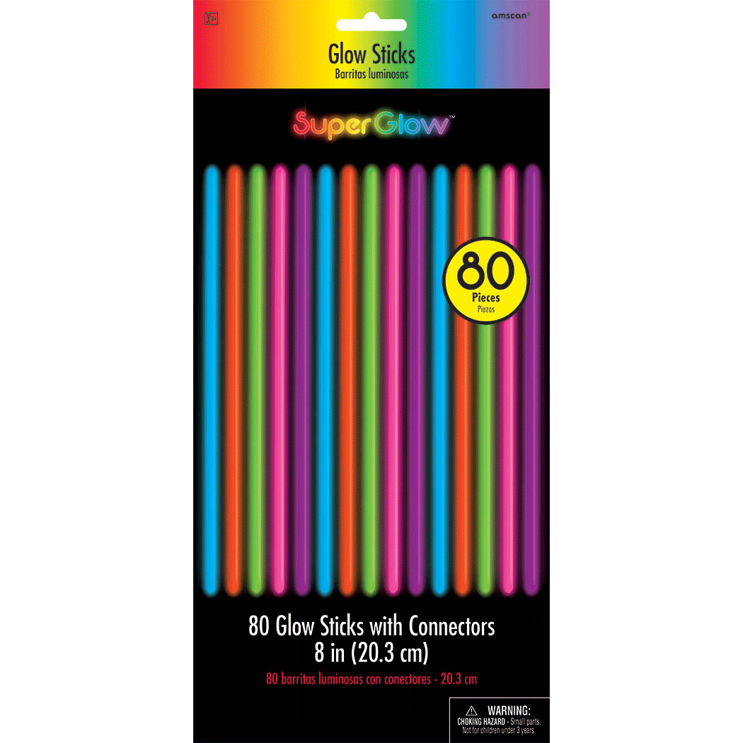 Multi Glow Sticks 8in, 80pcs