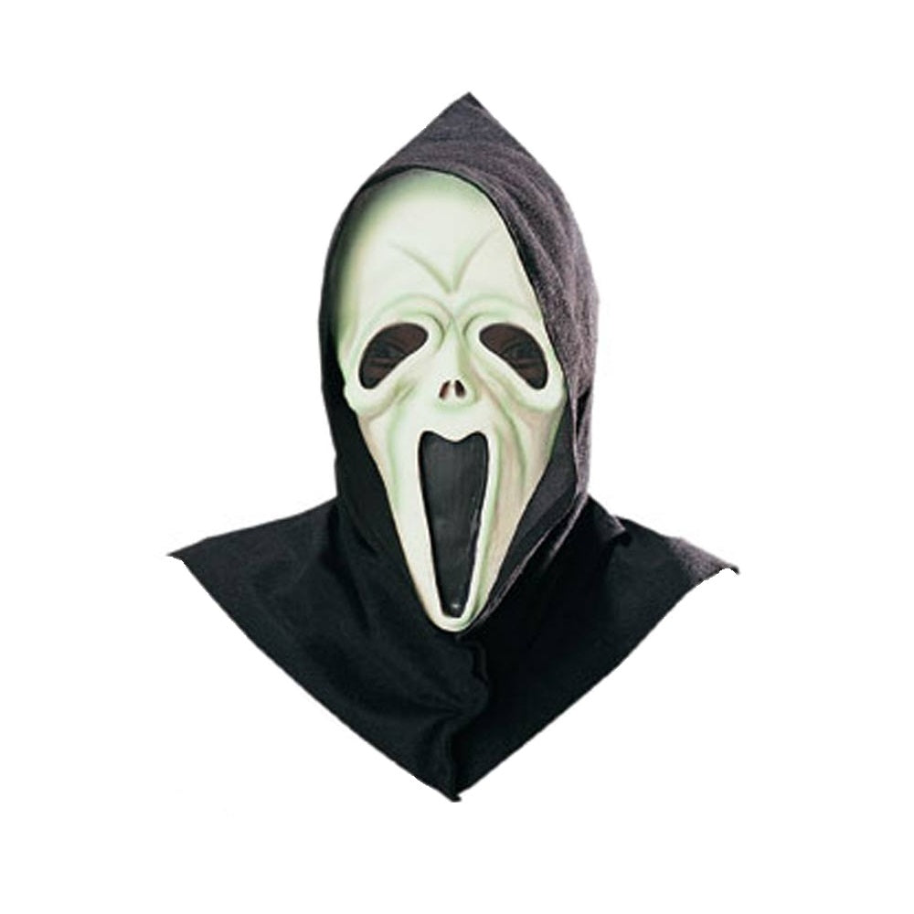 Glow In The Dark Shocked Ghost Mask Costumes & Apparel - Party Centre