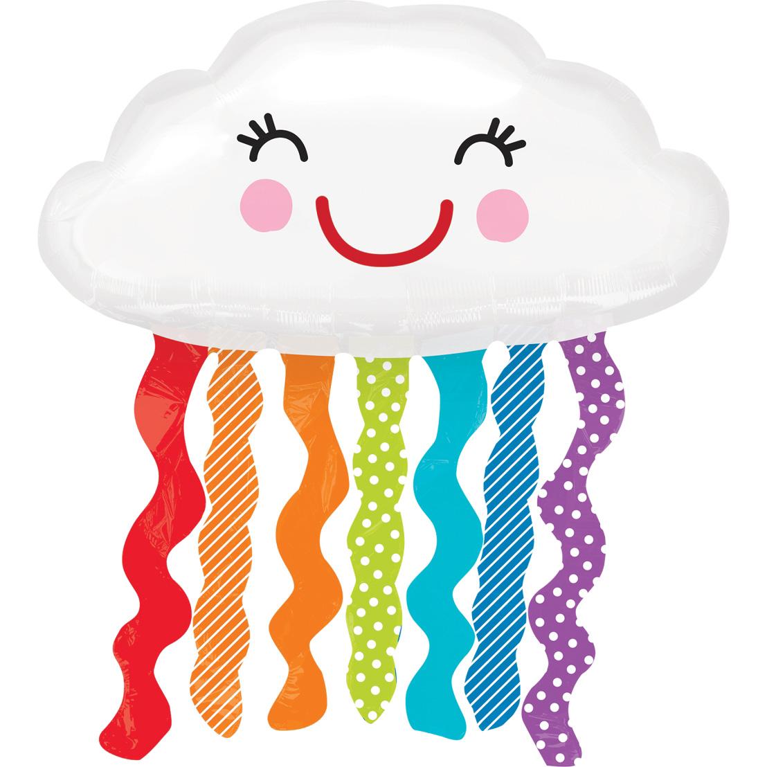 Rainbow Cloud SuperShape Foil Balloon 30x18in Balloons & Streamers - Party Centre