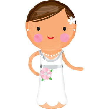 Lovely Bride SuperShape Foil Balloon 19 x 40in Balloons & Streamers - Party Centre