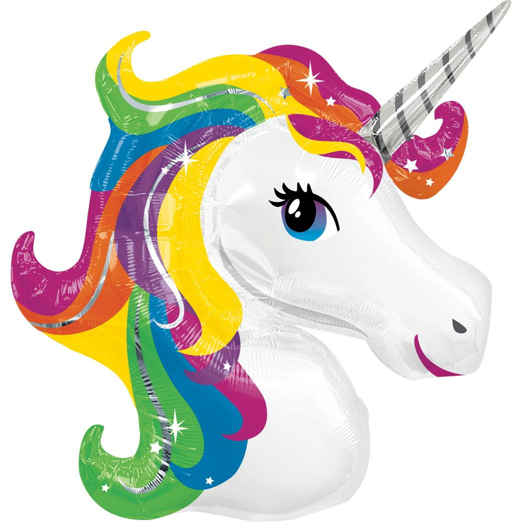 Rainbow Unicorn SuperShape Balloon 33x29in Balloons & Streamers - Party Centre