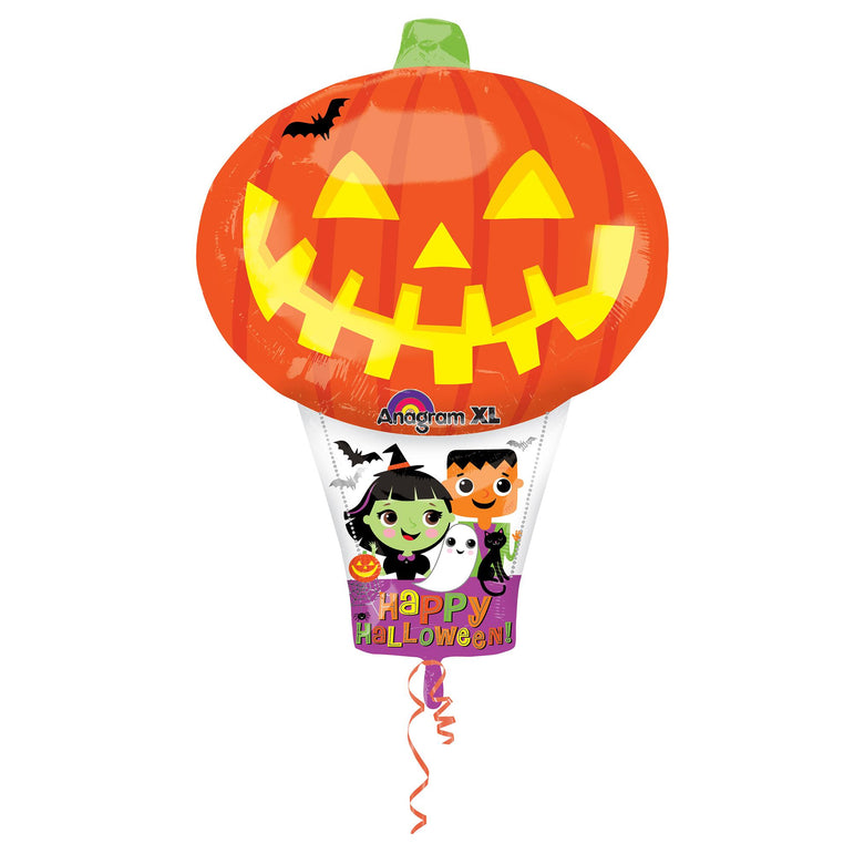Pumpkin Hot Air Balloon Junior Shape Balloon 27in Balloons & Streamers - Party Centre