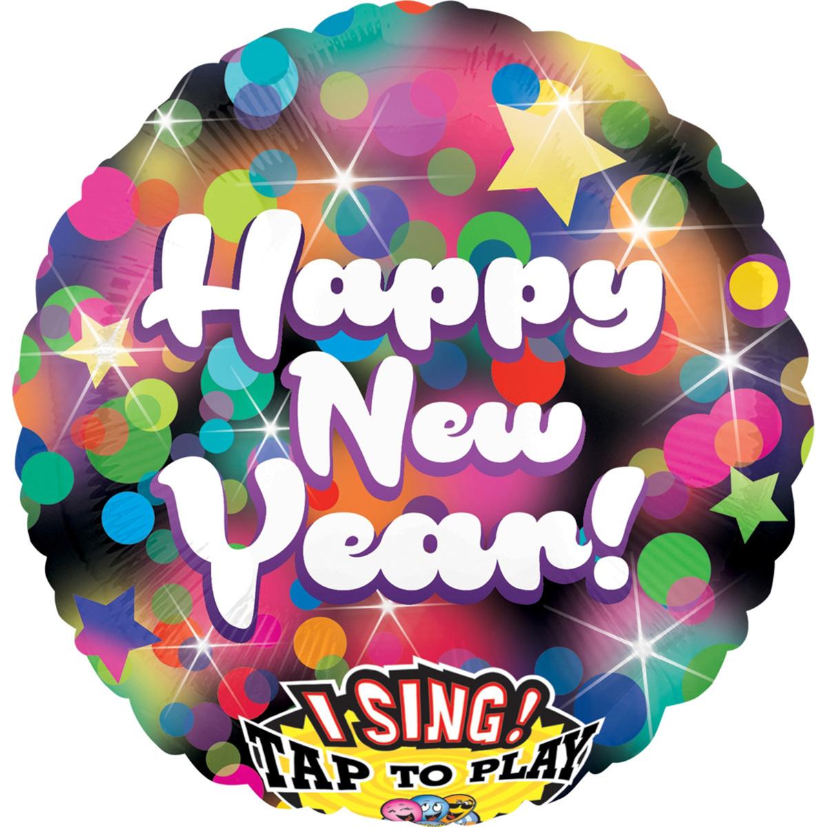 Happy New Year Party Sing-A-Tune Balloon 28in Balloons & Streamers - Party Centre