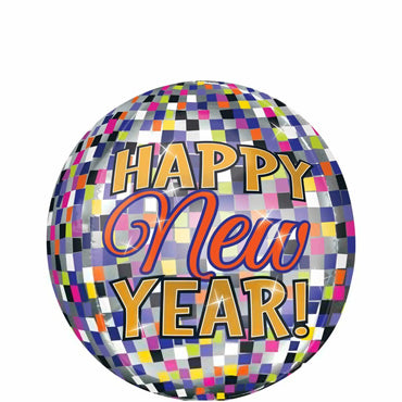 New Year Disco Ball Orbz Balloon 38x40cm Balloons & Streamers - Party Centre