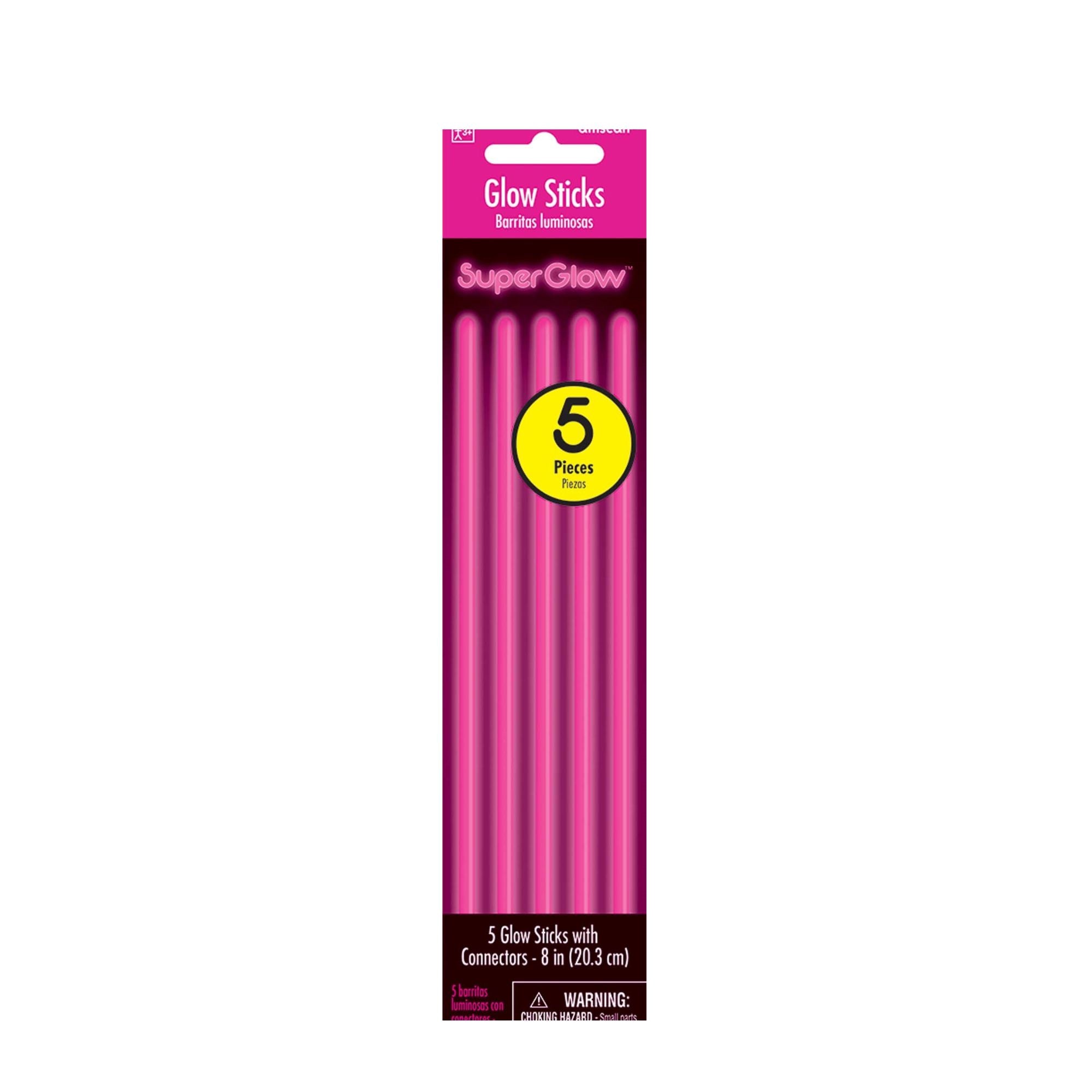 Pink Glow Sticks 8in, 5pcs