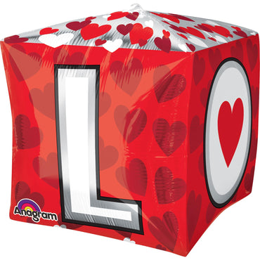 L-O-V-E Cubez Foil Balloon 15in Balloons & Streamers - Party Centre