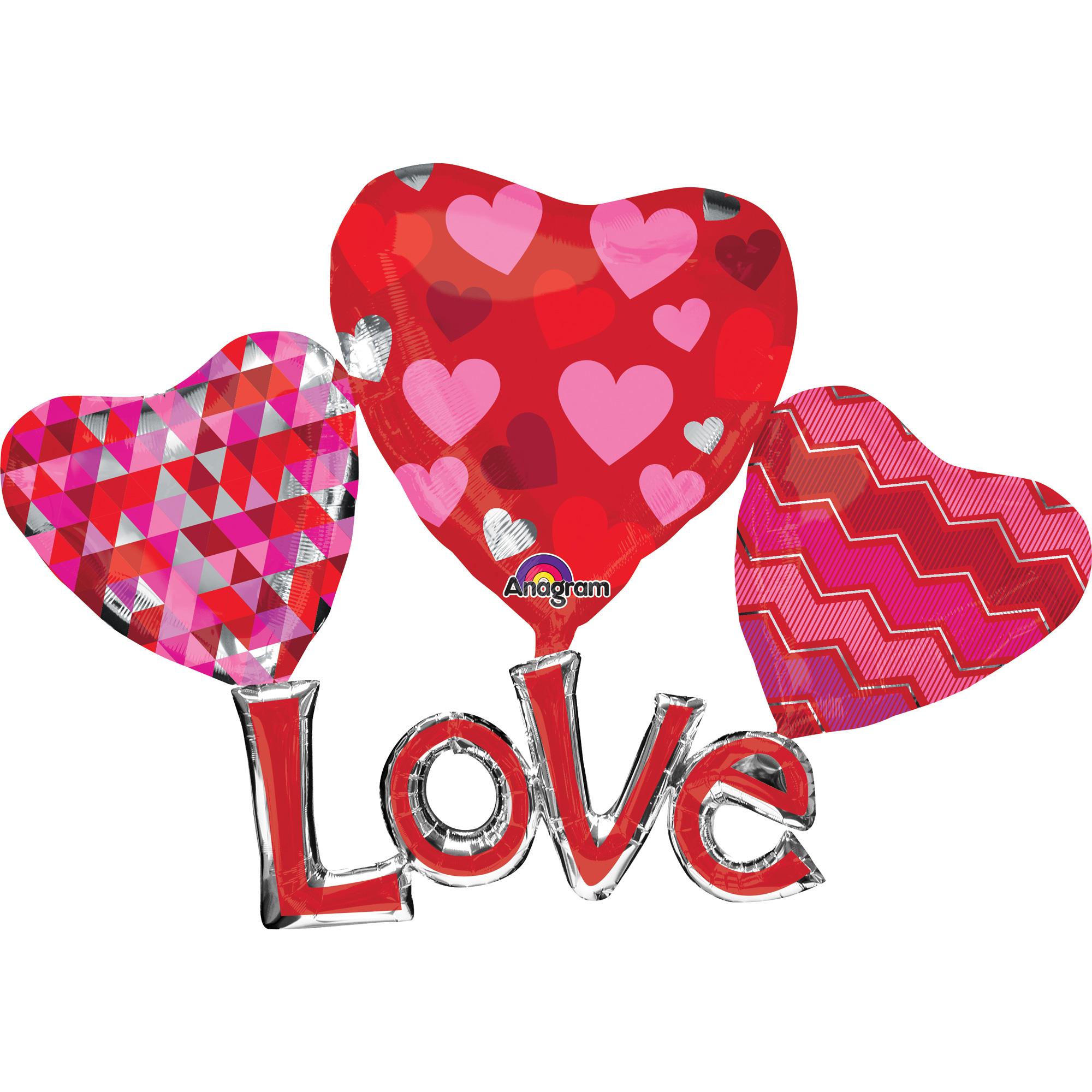 Floating Love Multi Foil Balloon 58x41in Balloons & Streamers - Party Centre