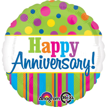 Bright Anniversary Foil Balloon 18in Balloons & Streamers - Party Centre