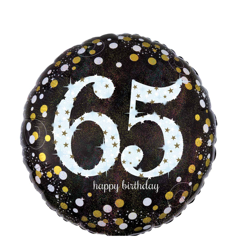 Sparkling Birthday 65 Foil Balloon 45cm