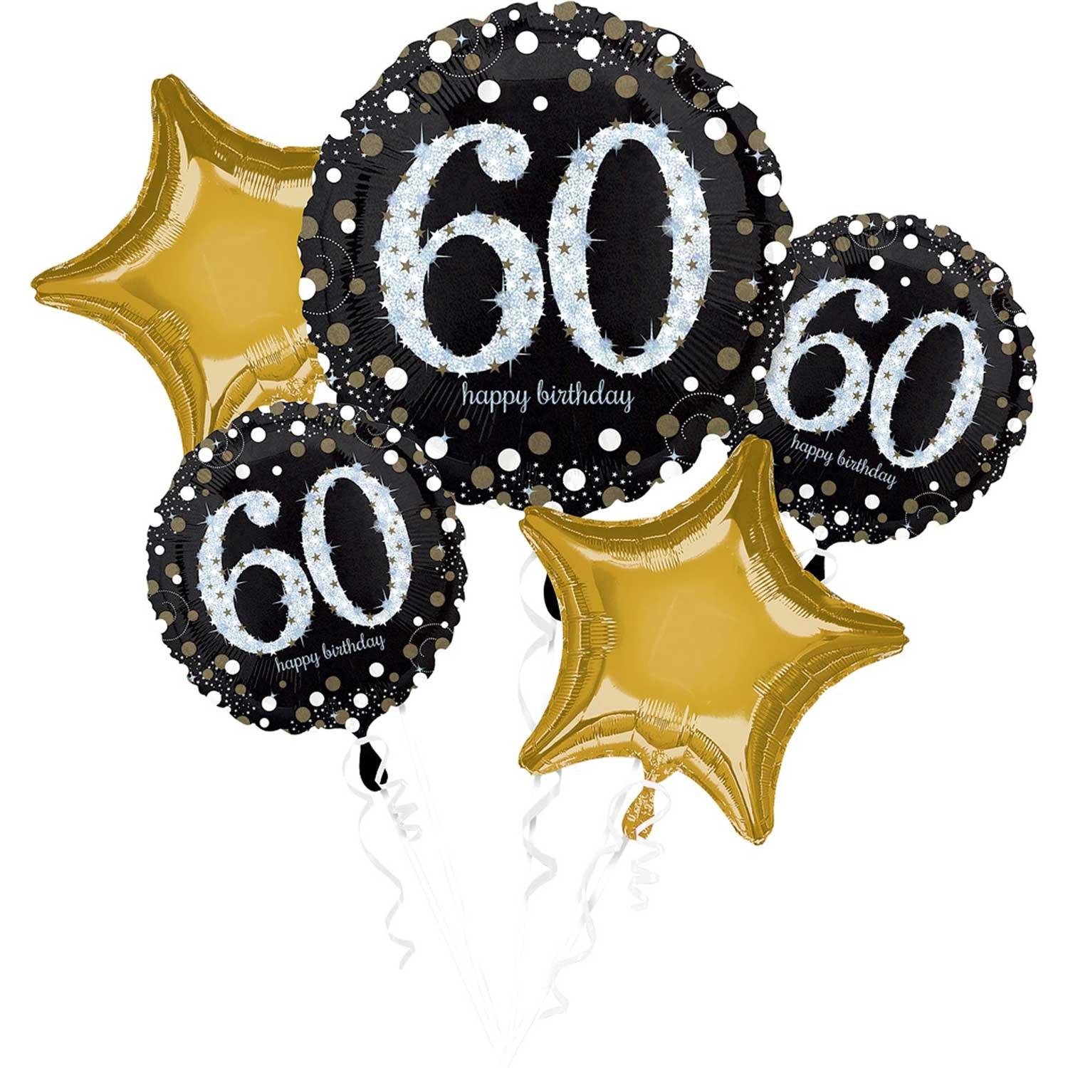 Sparkling Birthday 60 Balloon Bouquet 5pcs