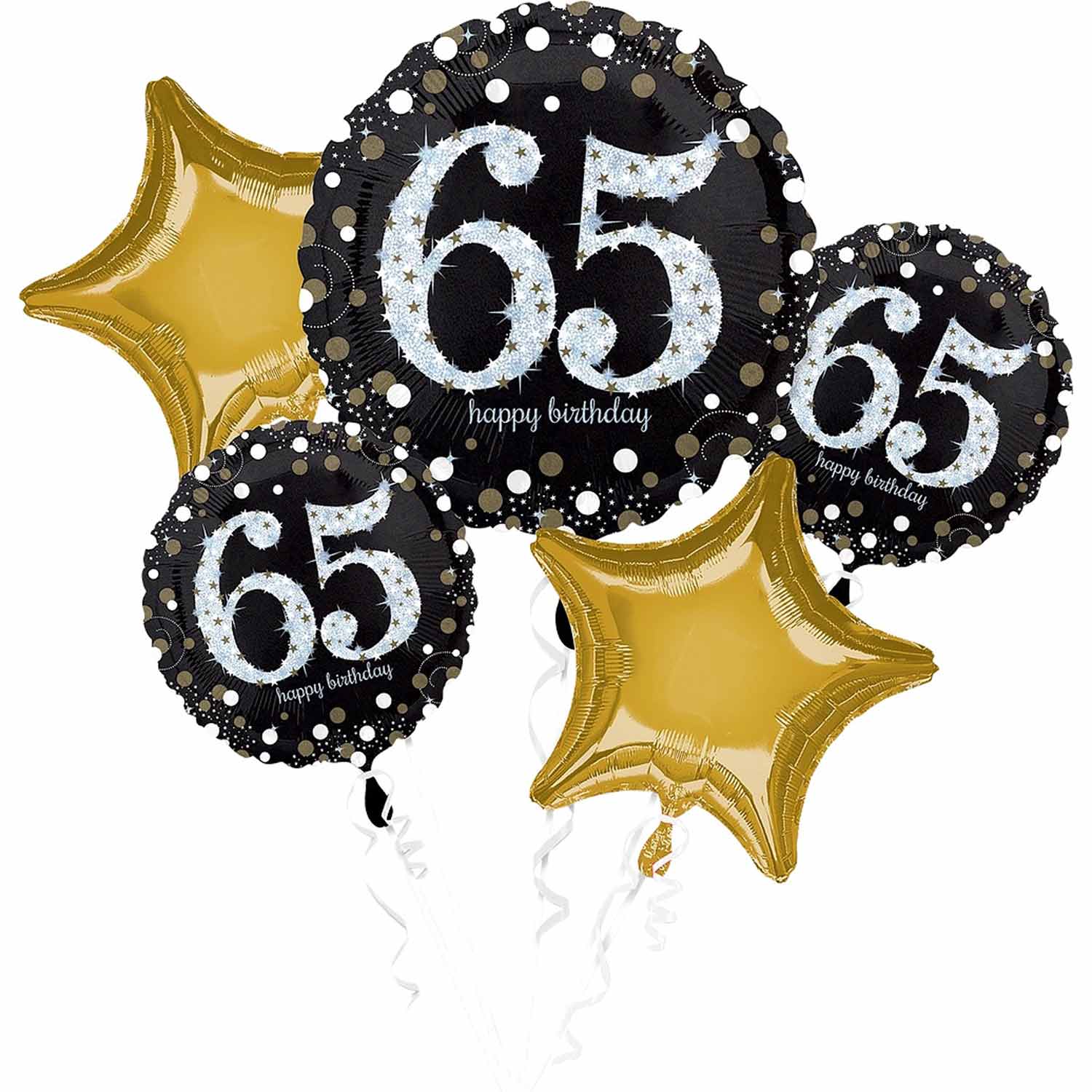 Sparkling Birthday 65 Balloon Bouquet 5pcs