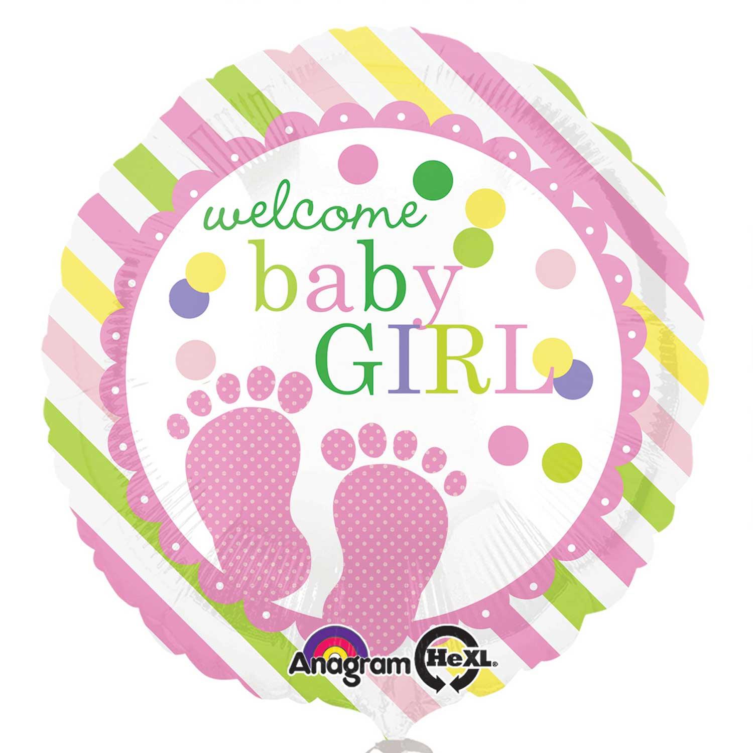 Baby Feet Girl Foil Balloon 18in Balloons & Streamers - Party Centre