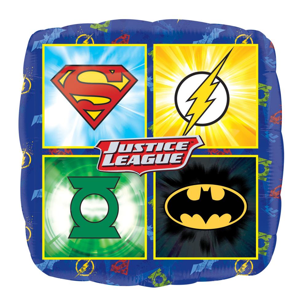 Justice League Square Foil Balloon 18in Balloons & Streamers - Party Centre