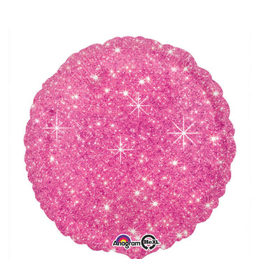 Faux Sparkle Hot Pink Foil Balloon 18in Balloons & Streamers - Party Centre