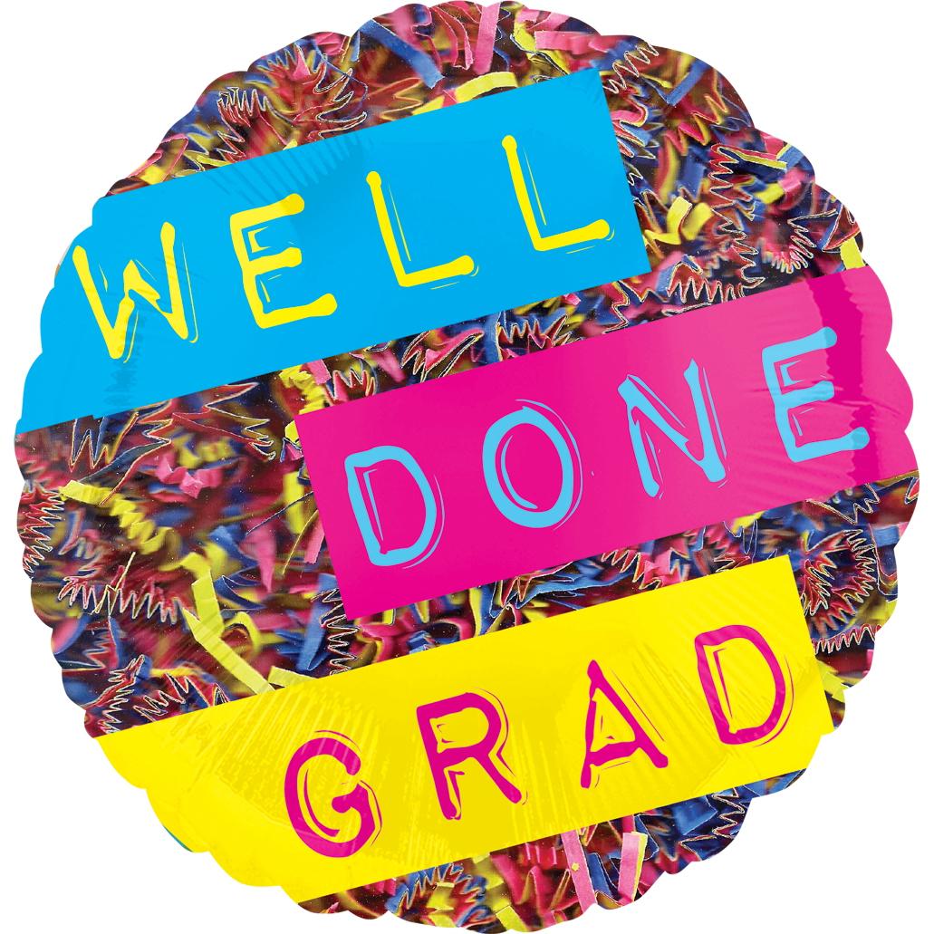 Well Done Graduation Foil Balloon 18in Balloons & Streamers - Party Centre