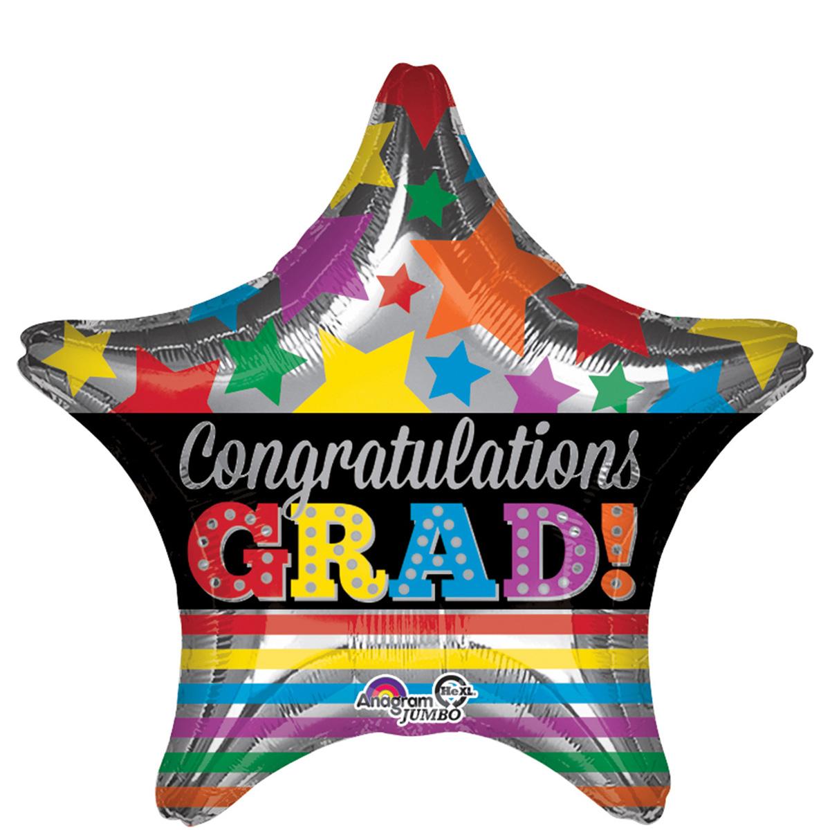 Congratulations Grad Stars & Stripes Balloon 28in Balloons & Streamers - Party Centre