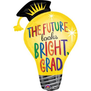 Grad Light Bulb SuperShape Foil Balloon 35in Balloons & Streamers - Party Centre