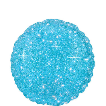 Faux Sparkle Blue Foil Ballooon 18in Balloons & Streamers - Party Centre