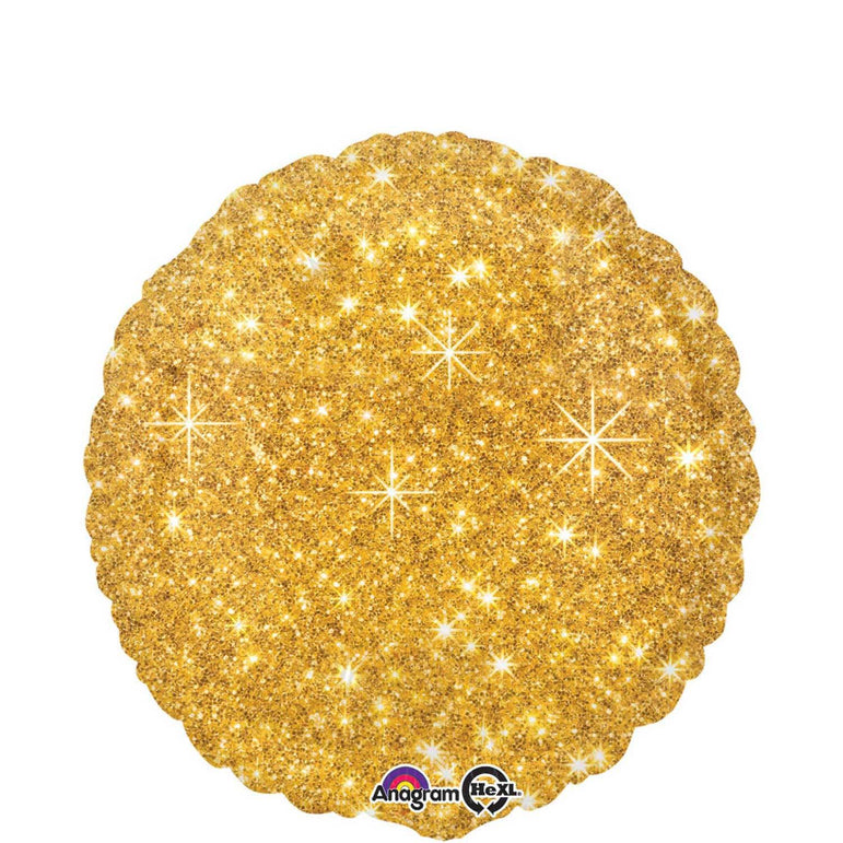 Faux Sparkle Gold Foil Balloon 18in Balloons & Streamers - Party Centre