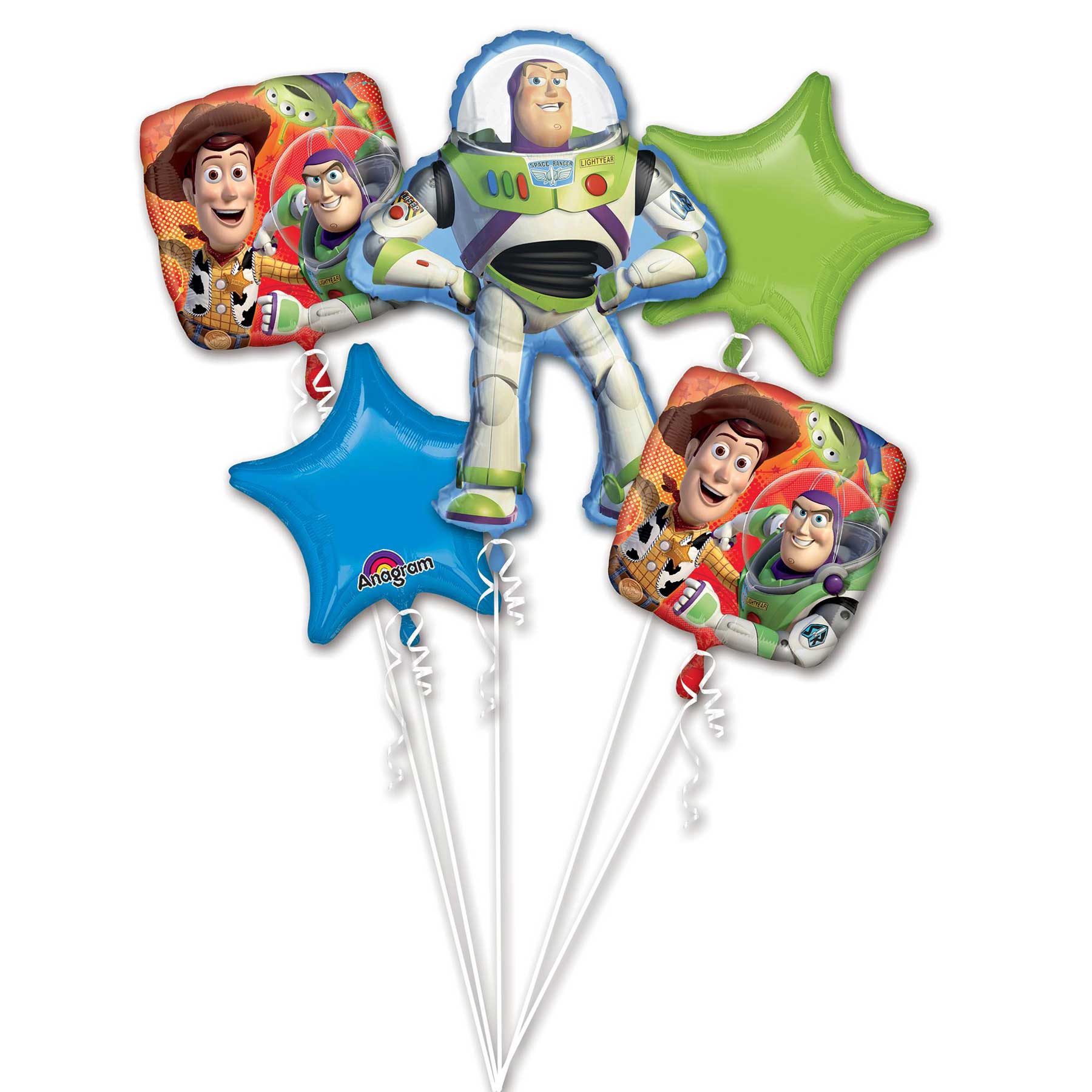 Toy Story Gang Balloon Bouquet 5pcs Balloons & Streamers - Party Centre