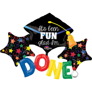 Floating DONE Multi Balloon 52x38in Balloons & Streamers - Party Centre