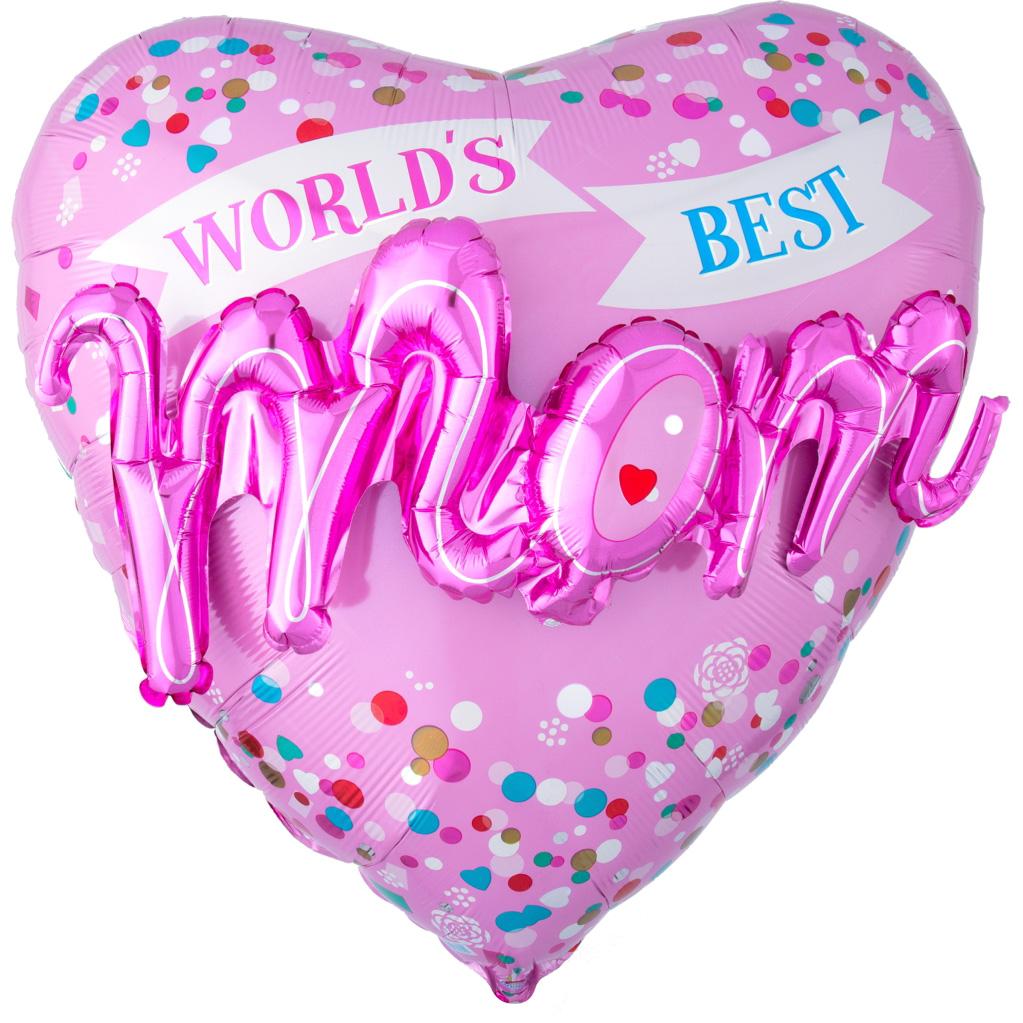 World's Best Mom Multi-Balloon 36in Balloons & Streamers - Party Centre