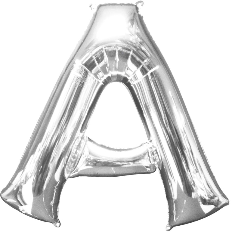 Silver Letter A SuperShape Balloon 93x86cm Balloons & Streamers - Party Centre