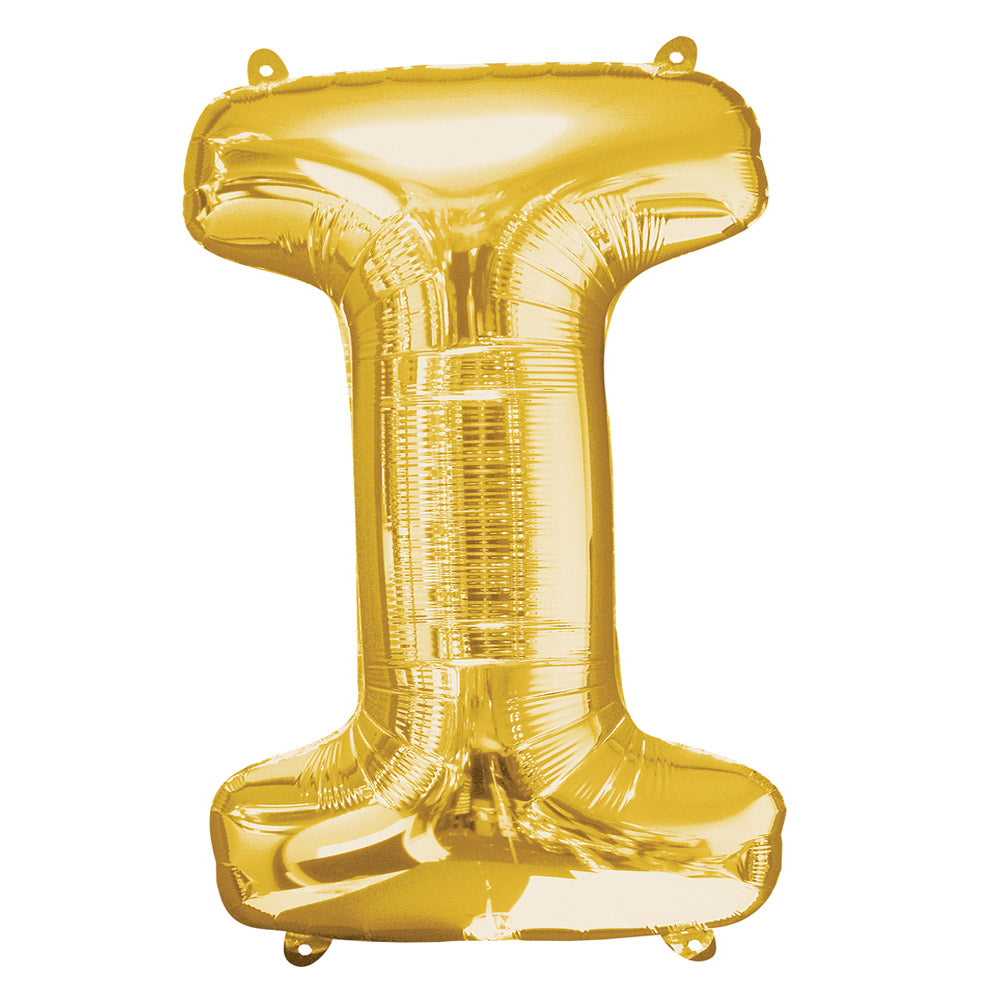 Gold Letter I Supershape Balloon 45cmx81cm