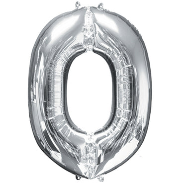 Silver Letter O Supershape Balloon 66cmx83cm