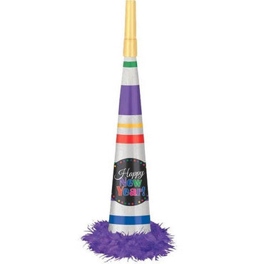 Happy New Year Marabou Horn- Jewel Tone Party Accessories - Party Centre