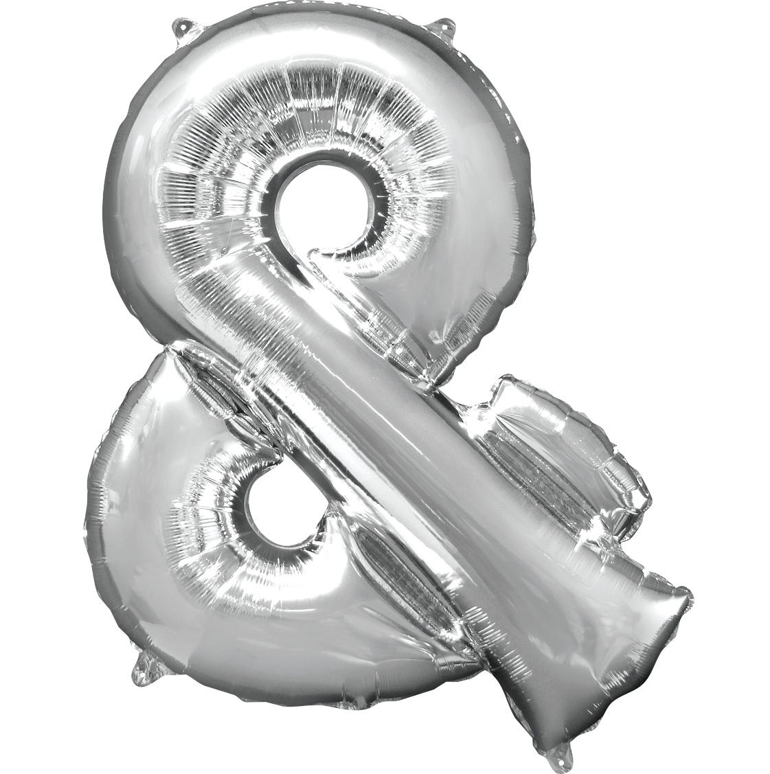 Symbol & Shaped Silver SuperShape Foil Balloon 27x33in Balloons & Streamers - Party Centre