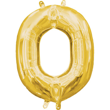 Letter O Gold Mini Shape Foil Balloon 16in Balloons & Streamers - Party Centre